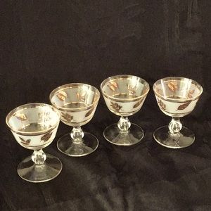 Etched Glassware with beautiful gold leaf design.